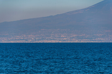 Fototapeta premium View of Mount Etna from Augusta, Syracuse, Sicily, Italy, Europe