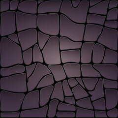 Abstract stone texture. Small pebbles in multicolored colors in cartoon flat style. The texture of the earth, patterns, soil. Crocodile skin, cracked asphalt