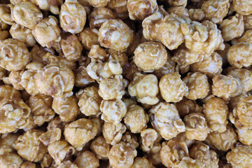 Stack of caramelized popcorn