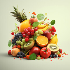Naklejka na ściany i meble Fruit mix concept - Assortment of fresh fruit