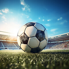 Fototapeta na wymiar Soccer ball hitting soccer goal. Goal.