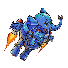 illustration of a robot elephant in a spacesuit © Aga