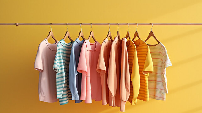 ai generative image multi colored clothes hanging in a closet fashion trendy 