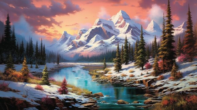 Snowy mountains