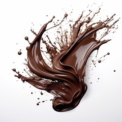 chocolate splash isolated on white