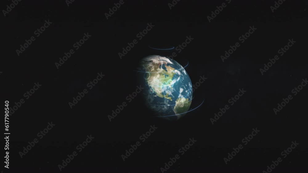 Wall mural network over earth globe with data streams and hot spots internet connection, concept worldwide netw