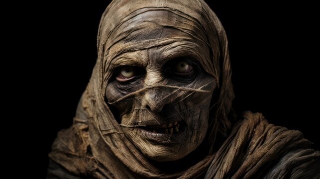 mummy on black background