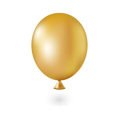 Golden realistic 3D balloon flying in the air.A stylish addition to your design, print, invitation, background or icon