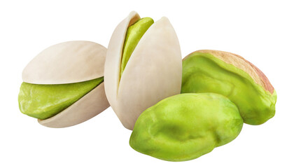 Delicious pistachios cut out
