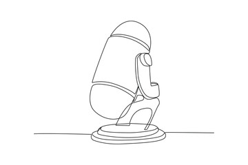 Single one line drawing Speech recognition device concept. Voiceover. Continuous line draw design graphic vector illustration.