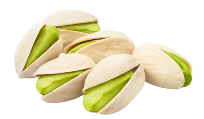 Delicious pistachios cut out