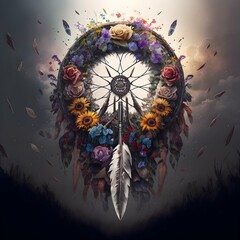 dreamcatcher flower field knife wallpaper 