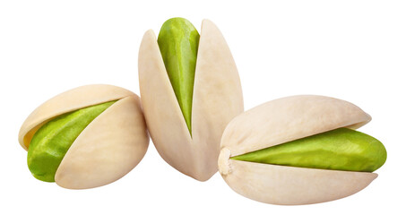 Delicious pistachios cut out