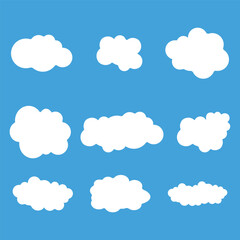 Clouds are white abstract. Set on a blue background. clouds in the sky