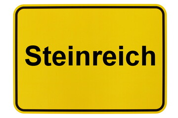Illustration eines Ortsschildes der Gemeinde Steinreich in Brandenburg