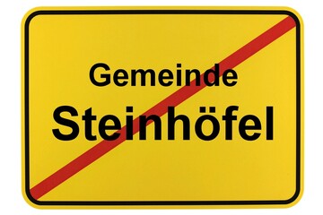 Illustration eines Ortsschildes der Gemeinde Steinhöfel in Brandenburg