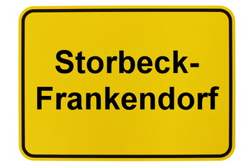 Illustration eines Ortsschildes der Gemeinde Storbeck-Frankendorf in Brandenburg