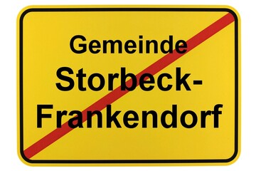 Illustration eines Ortsschildes der Gemeinde Storbeck-Frankendorf in Brandenburg