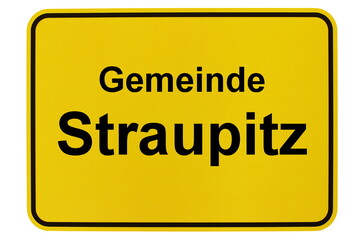 Illustration eines Ortsschildes der Gemeinde Straupitz in Brandenburg
