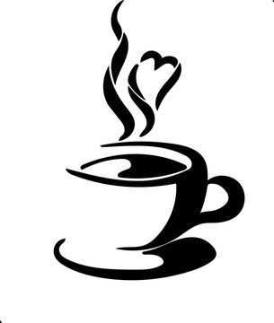 cup of coffee or tea Silhouette vector 