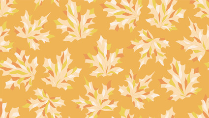 Seamless autumn pattern with maple leaves.