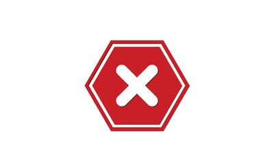 Adblock or red stop sign icon.