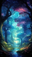 Obraz na płótnie Canvas Enchanted Woodland: A Mystical Journey through the Whimsical Forest Generative AI 3