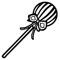 bow and ribbon doodle, illustration, lollipop, candy, sweet, dessert, food, clip art, element, stick, icon, cartoon, graphic, hand drawn, lolly, line, snack, chocolate, black and white, halloween, par