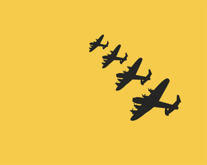 Aircraft WW2 vintage illustration perfect for veteran day, banner, hollocoust