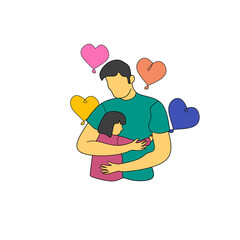 An illustration of fathers day flat art, perfect for Greeting Cards, Posters, Merchandise, Social Media,
Product Packaging, Wallpapers, E-Cards, fathers day celebration 