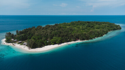 The Aerial View of Pulau Tujun in Pasanea, Central Maluku, Indonesia