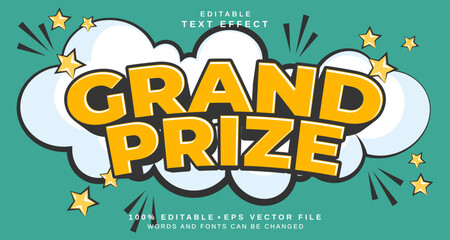 Editable text style effect - Grand Prize text style theme,