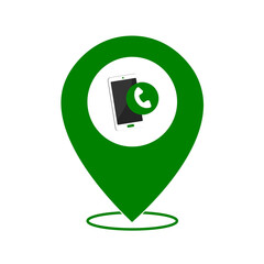 green location smartphone and telephone