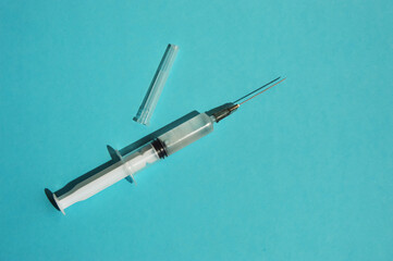 medical syringe for injections. injection, treatment, medicines for health. background for the design