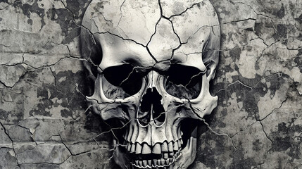cracked skull, grunge