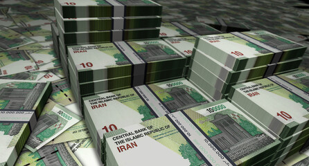 Iranian Rial 100000 IRR banknote money 3d illustration