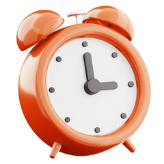 3d rendering red alarm clock icon symbol watch design illustration © Yumo