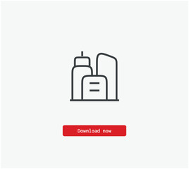 Obraz premium Building vector icon. Symbol in Line Art Style for Design, Presentation, Website or Mobile Apps Elements, Logo. Pixel vector graphics - Vector