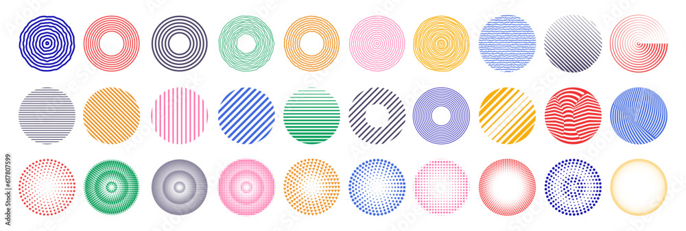 Aufkleber cool y2k geometric circle shapes. collection of abstract brutalist bauhaus figures. swiss design for