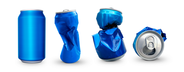 Compressed cans. transparent background