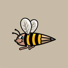 Pencil bee mascot, suitable for business logo, community, symbol, children's book or graphic needs.