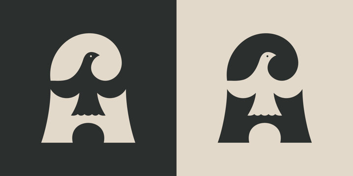 Letter A and dove logo, suitable for airline logos, brands, symbols, or graphic needs.