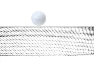 Volleyball on Volleyball Net. transparent background