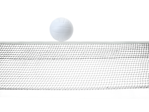 Volleyball on Volleyball Net. transparent background