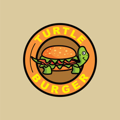 Turtle burger mascot, suitable for business logo, community, symbol or graphic needs.