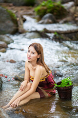 sexy, forest, asia, bath, bathing, bathroom, beautiful, beauty, body, care, cascade, caucasian, clean, colorful, country, countryside, creek, female, fresh, girl, hair, happy, health, hot, landscape, 