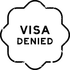 Grunge black visa denied word rubber seal stamp on white background