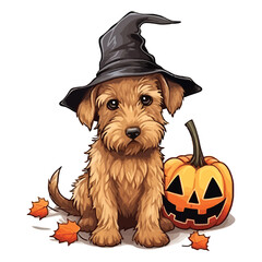 Irish Terrier Treat: Sweet Puppy Celebrating Halloween