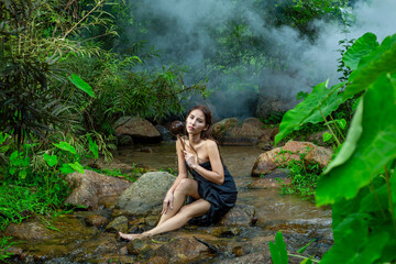sexy, forest, asia, bath, bathing, bathroom, beautiful, beauty, body, care, cascade, caucasian, clean, colorful, country, countryside, creek, female, fresh, girl, hair, happy, health, hot, landscape, 