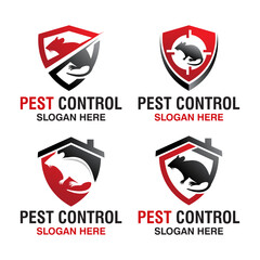 collection pest control logo design vector. - obrazy, fototapety, plakaty